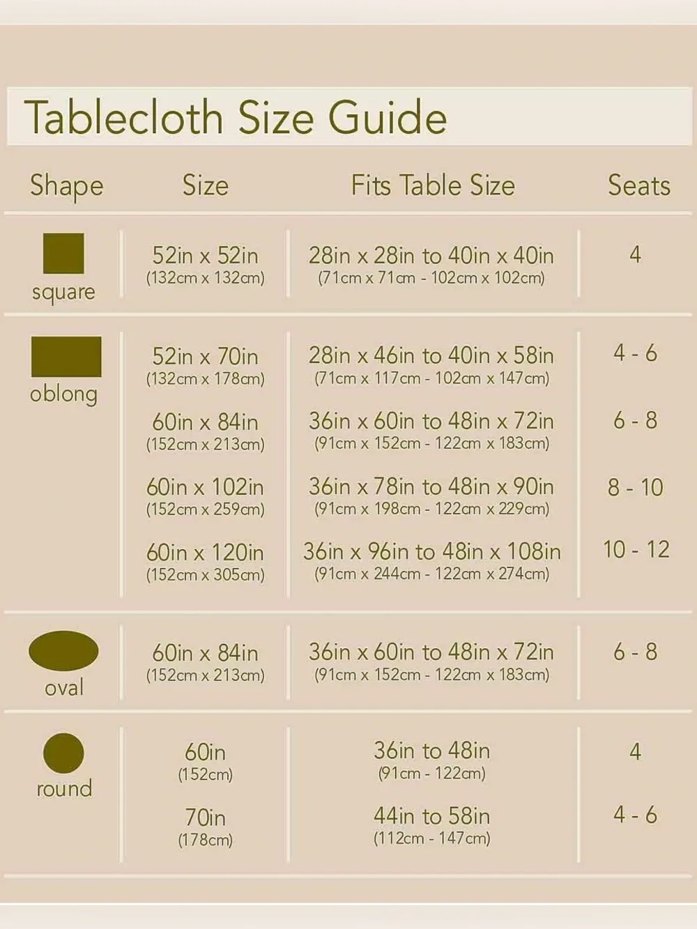 Oval Fabric Tablecloth